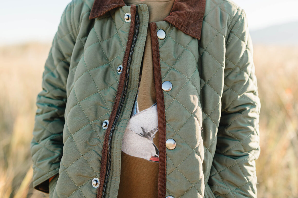 Boys quilted jacket and organic cotton tee